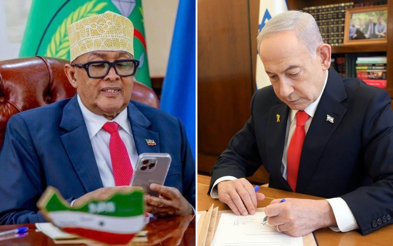 De president van Somaliland en de premier van Israël